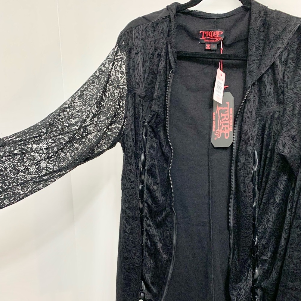 Torrid x Tripp NYC Lace Stretchy Hoodie Jacket - 1X - 14/16 - NEW - Picture 3 of 11